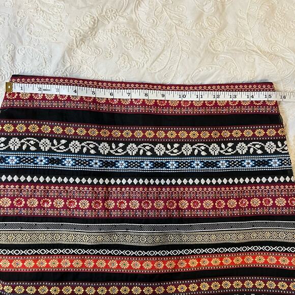 NICOLE MILLER Artelier Silk Beaded Boho Print Mini Skirt size 4 - Picture 8 of 11